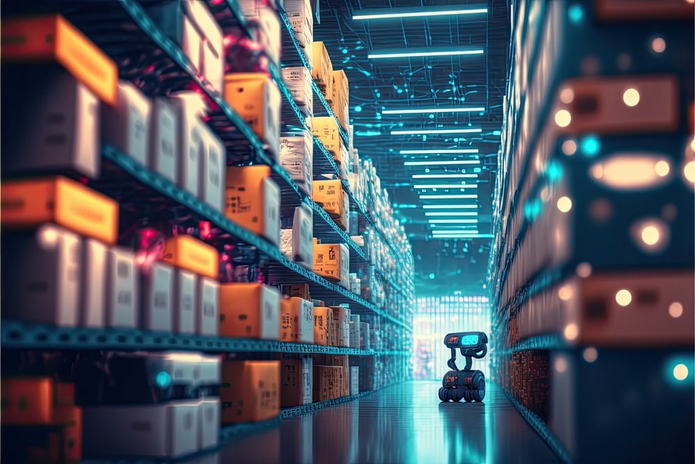 The Supply Chain In 2024 What We Can Expect   Robot Or Cybrog Working In Warehouse 